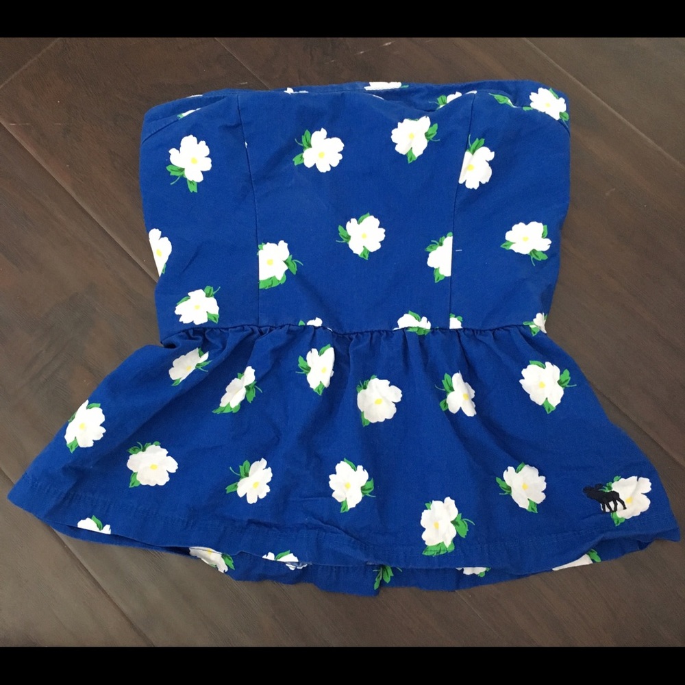 Abercrombie & Fitch Blue Floral Tube Top