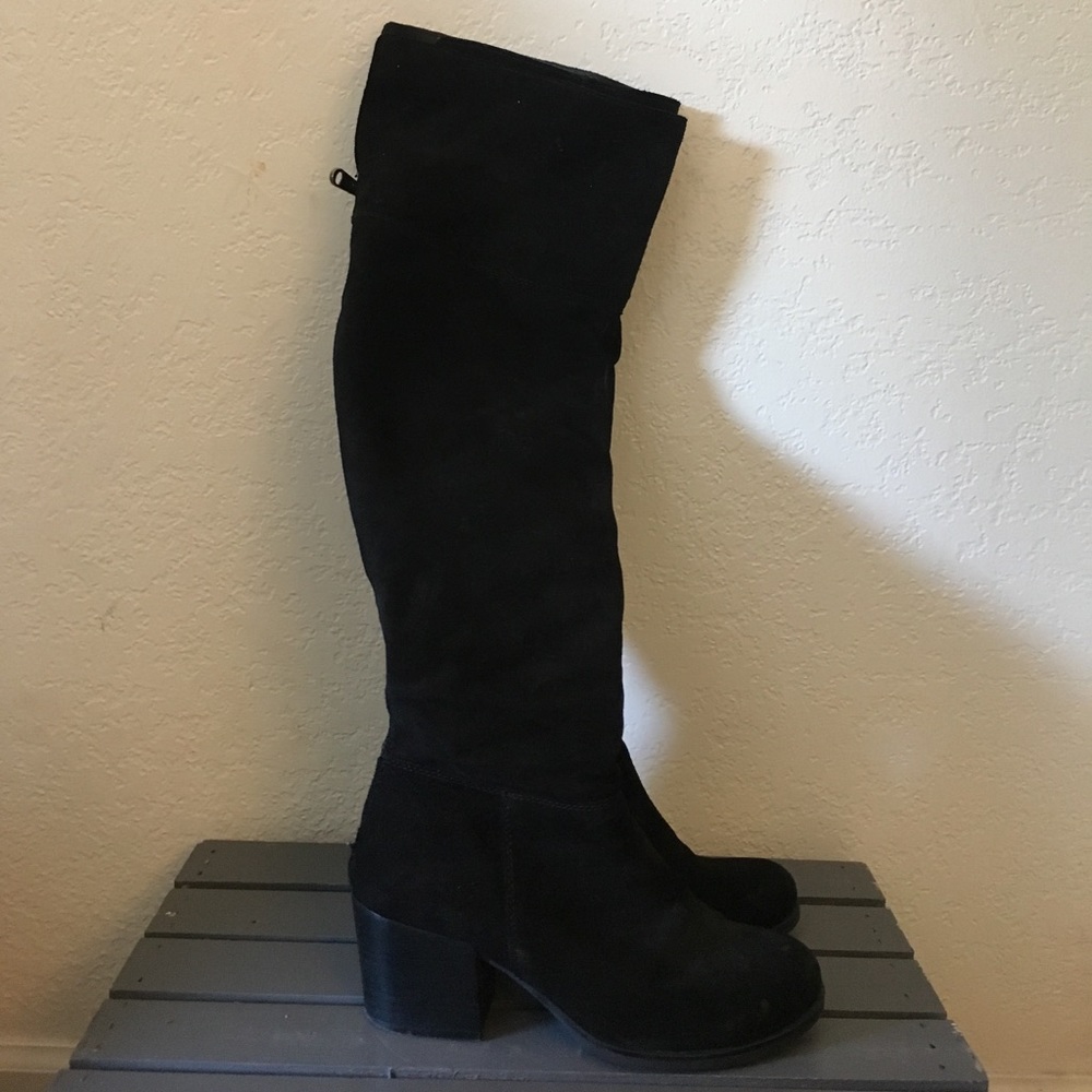 Suede knee-high boots