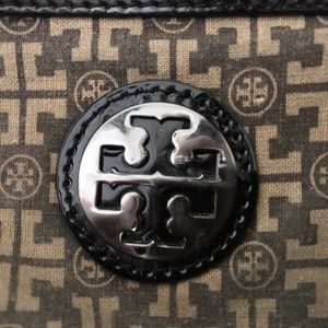 Large Tory Burch Slick Vinyl Leather Purse
