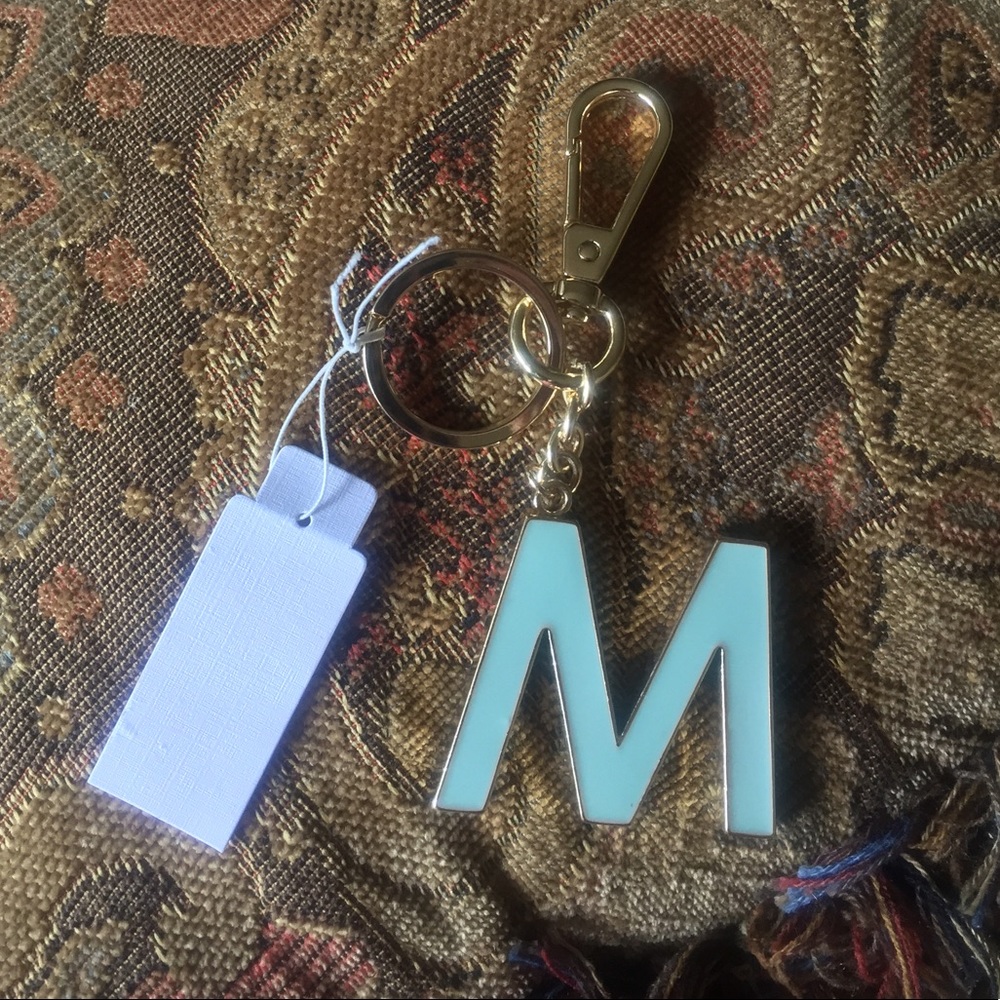 Initial "M" Keychain •Gold/Mint Color•
