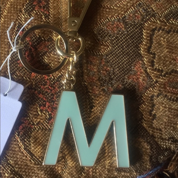 Initial "M" Keychain •Gold/Mint Color• - Picture 3 of 10