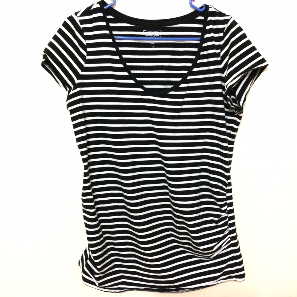Motherhood Maternity black & white striped T-shirt