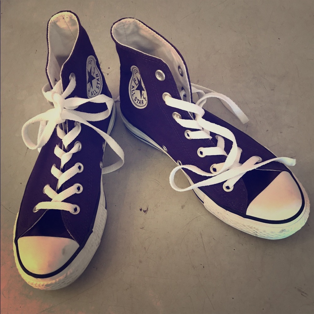 Women's purple converse high top sneakers