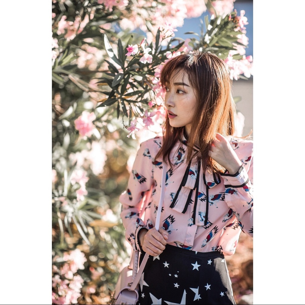 MSGM print silk shirt