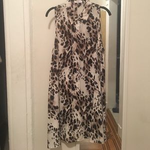 Equipment leopard print silk swing dress