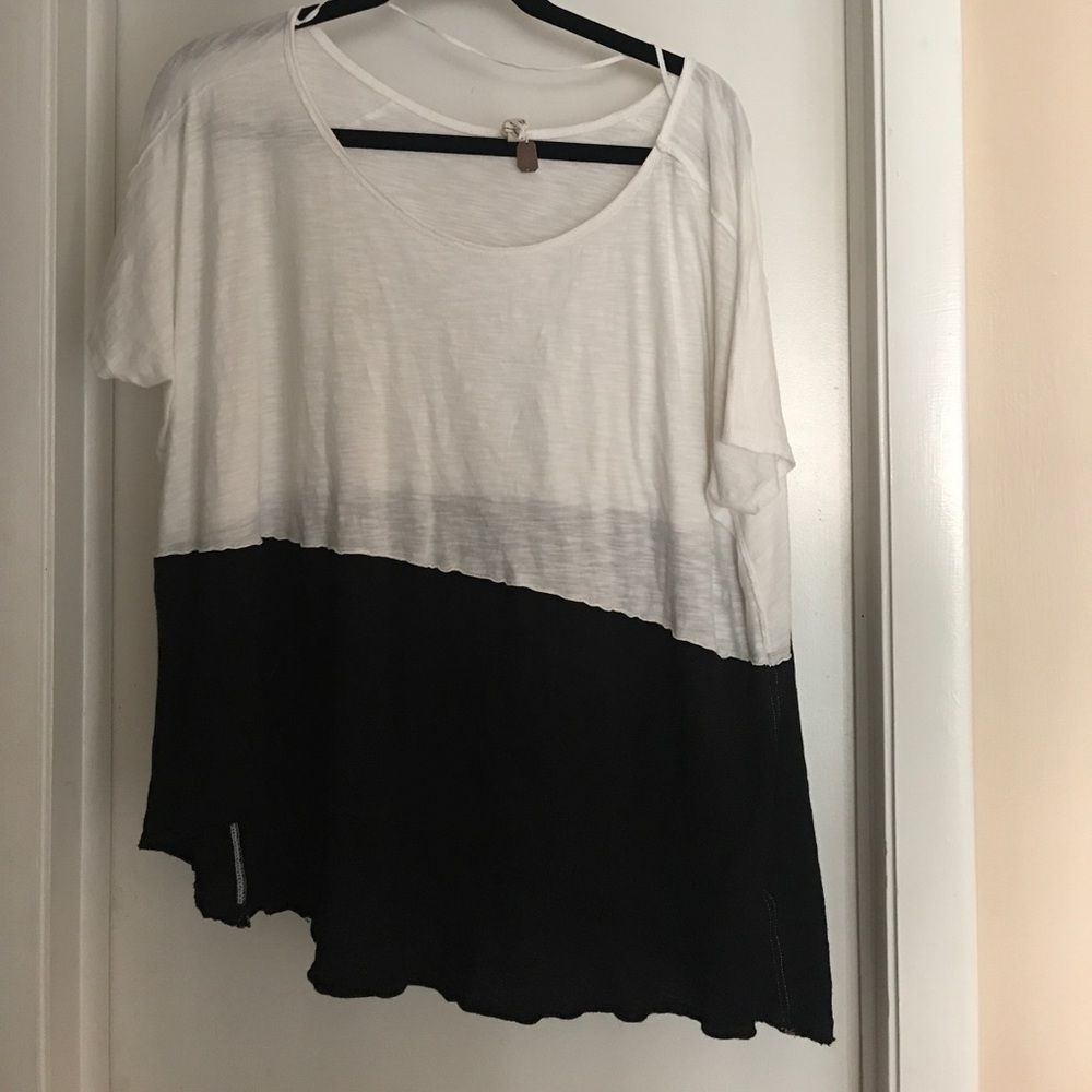 Gently used over sized free people color block tee