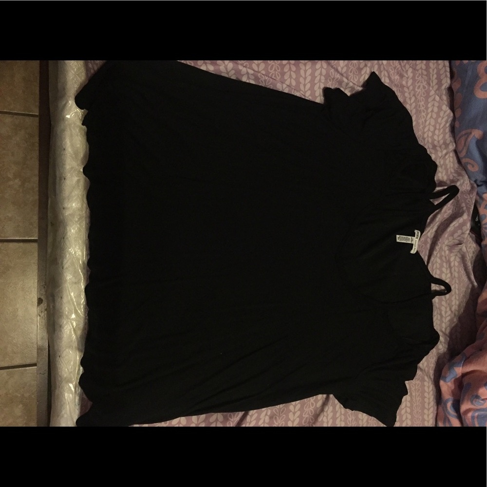 Black off the shoulder PINK shirt