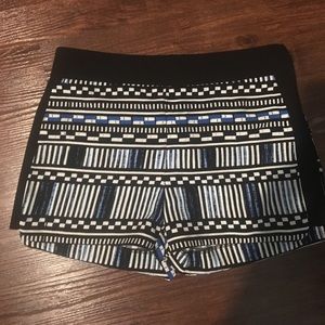 J. Crew side zip black and blue short
