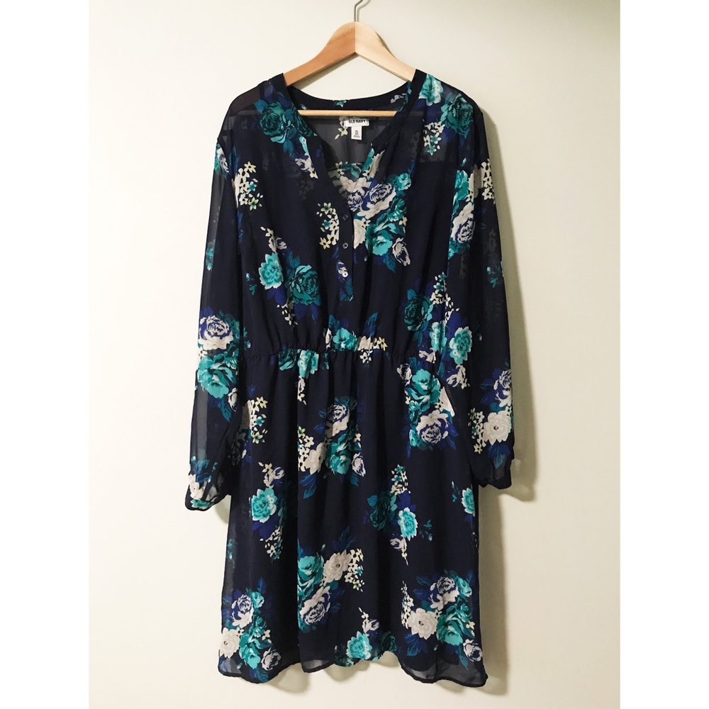 OLD NAVY Blue Rose Dress