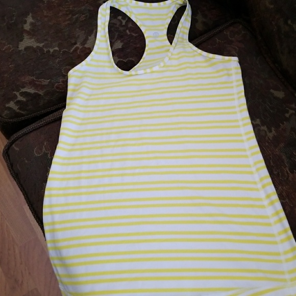 LULULEMON Yellow and White Striped Halter - Picture 2 of 4