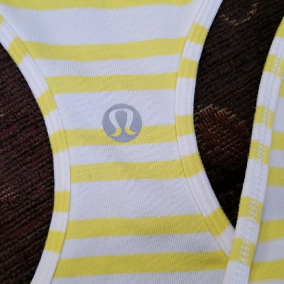 LULULEMON Yellow and White Striped Halter - Picture 3 of 4