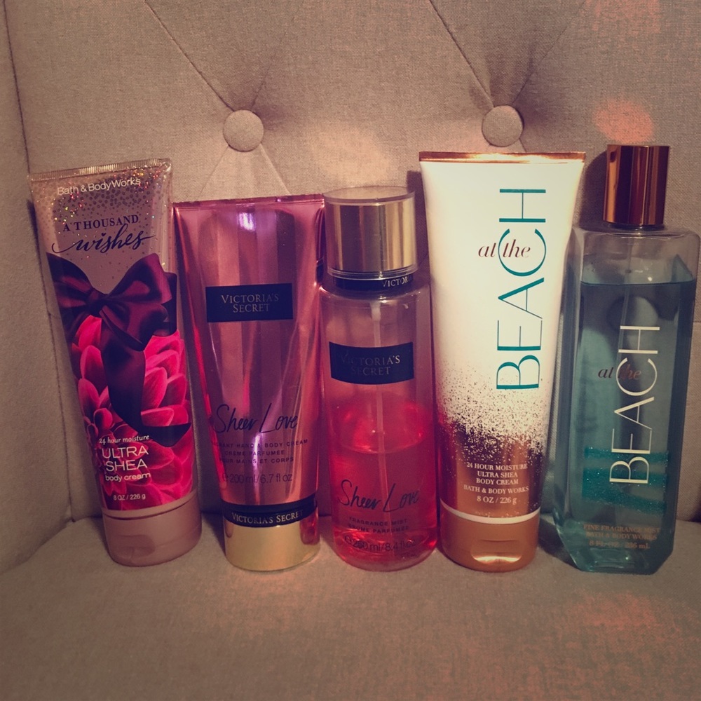 Victoria secret and bath and body works lotion
