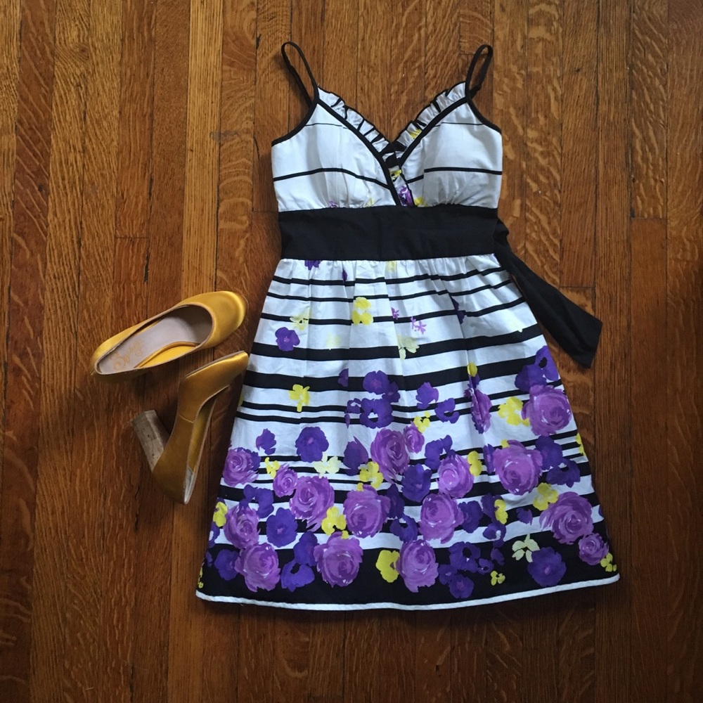 Floral and striped dress