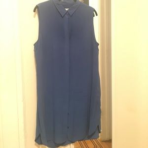 Equipment sleeveless silk shirt dress
