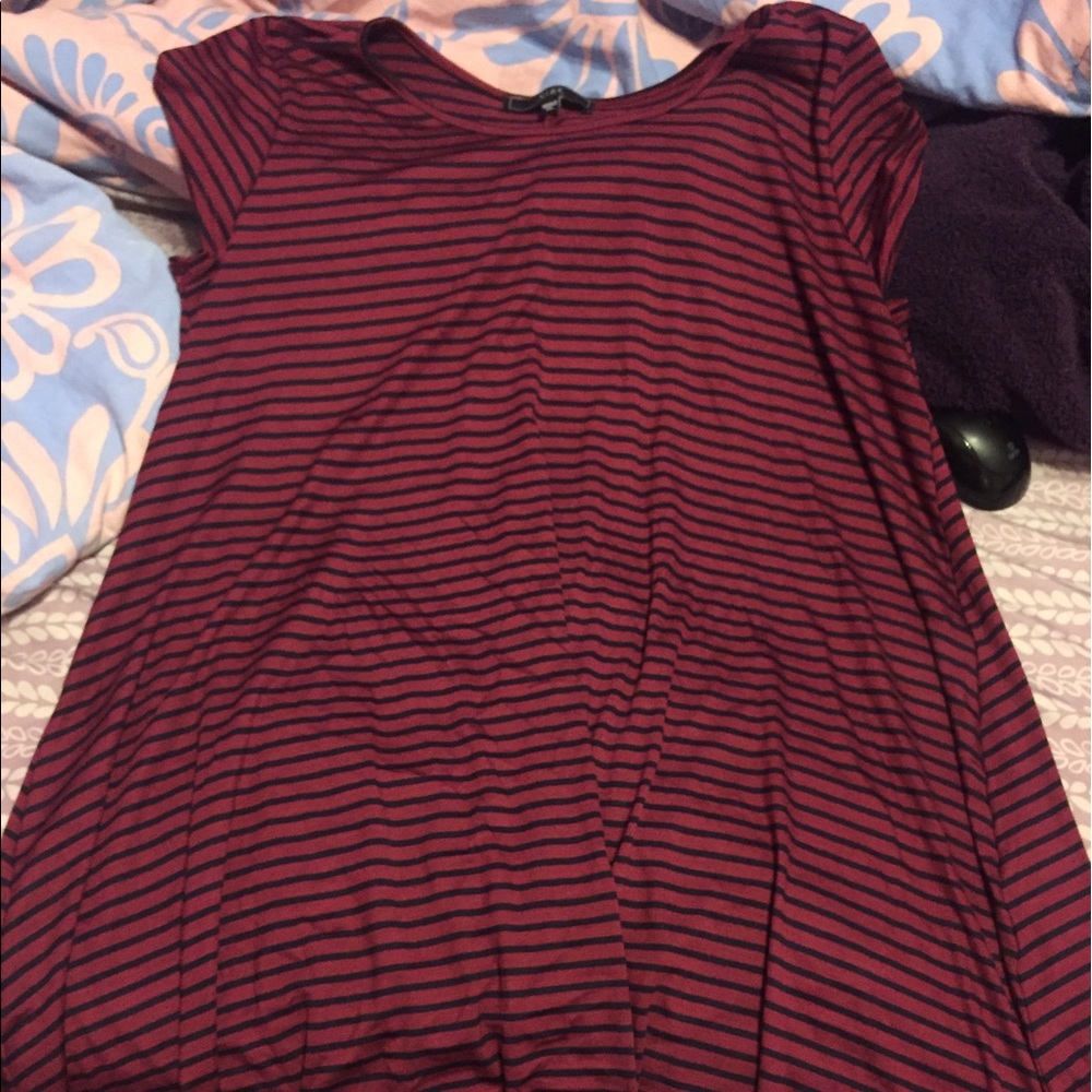Maroon stripes tshirt dress