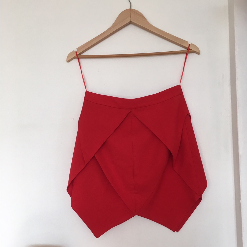 Nasty Gal | Red Geometric/Tulip-Like Skirt
