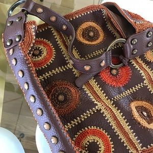 Isabella Fiore Leather Embroidered Purse