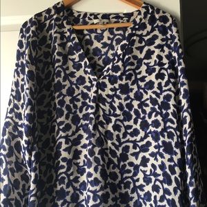 Joie long sleeve blue floral blouse