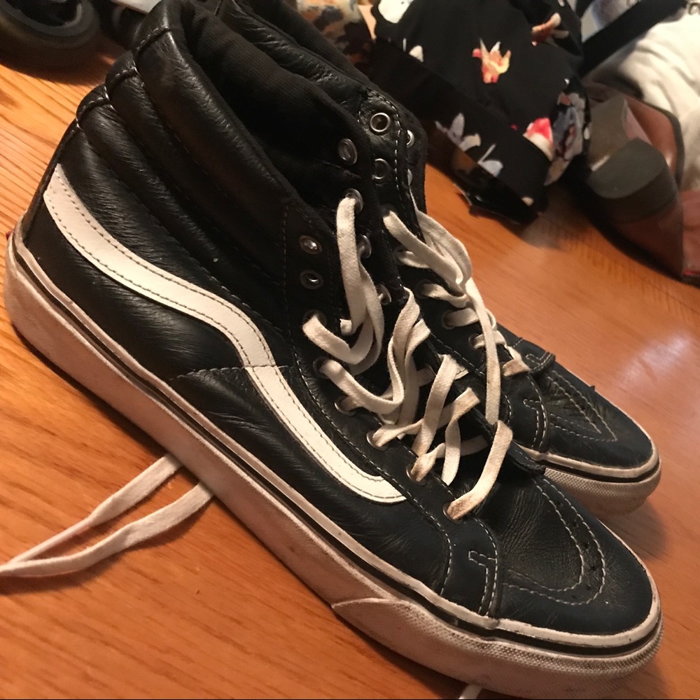 Leather high top vans