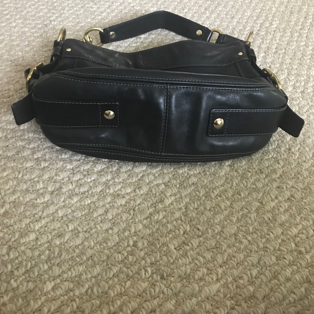 Authentic black Coach Bag with gold belt strap - Picture 2 of 8