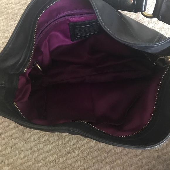 Authentic black Coach Bag with gold belt strap - Picture 6 of 8