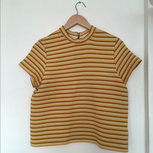 Topshop | Striped Mock Neck T-Shirt