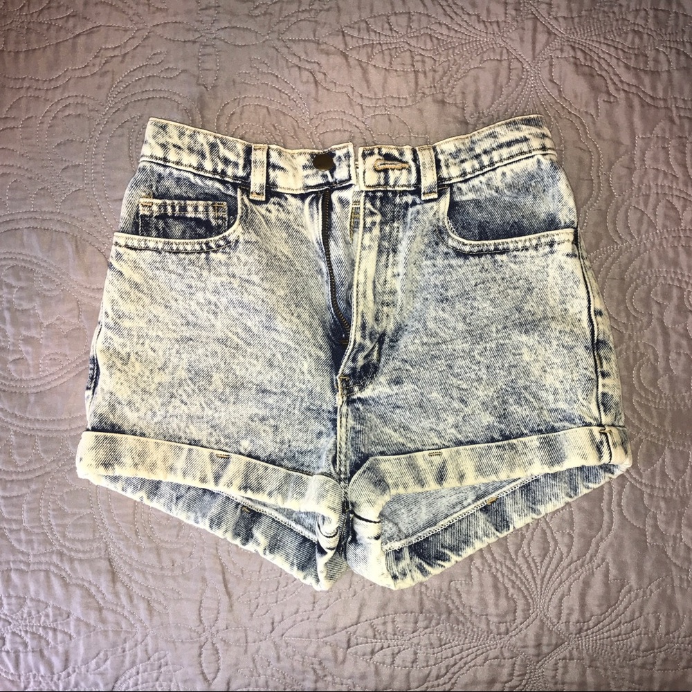 AA Acid Wash High Waist Jean Shorts