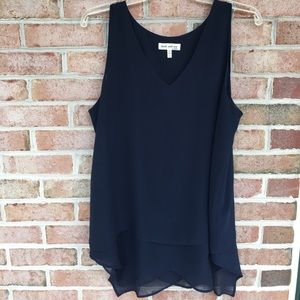 Navy Blue Mulit-Layered sleeveless top Size Large