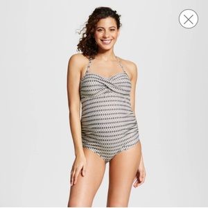Maternity bandeau one piece swimsuit d/dd cup