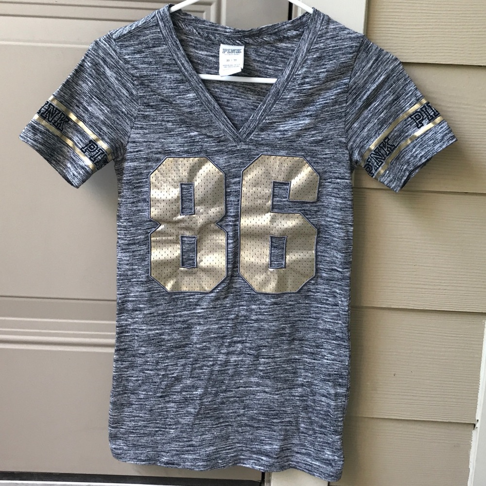 XS VS PINK Tee with Gold Detail