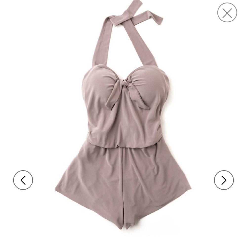 Taupe one piece bathing suit. *NEVER worn in water