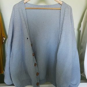 Blue wool cardigan