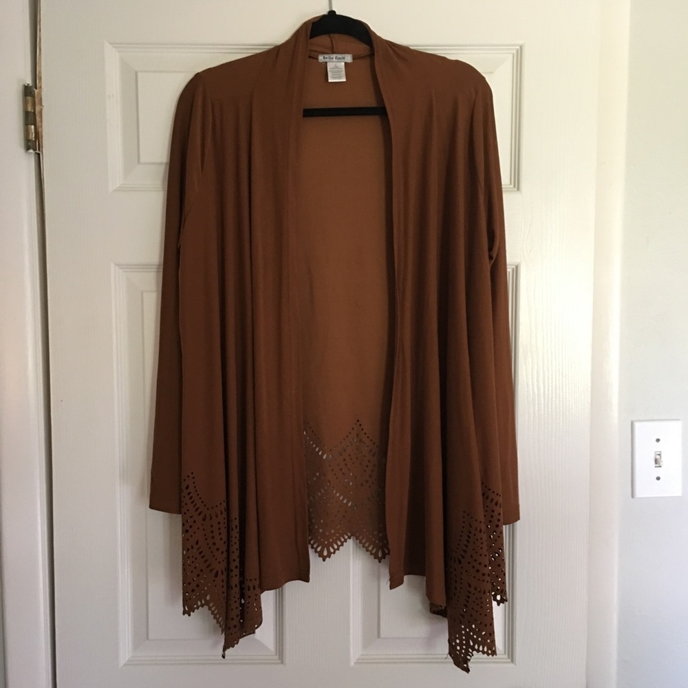 Brown laser cut cardigan
