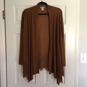 Brown laser cut cardigan