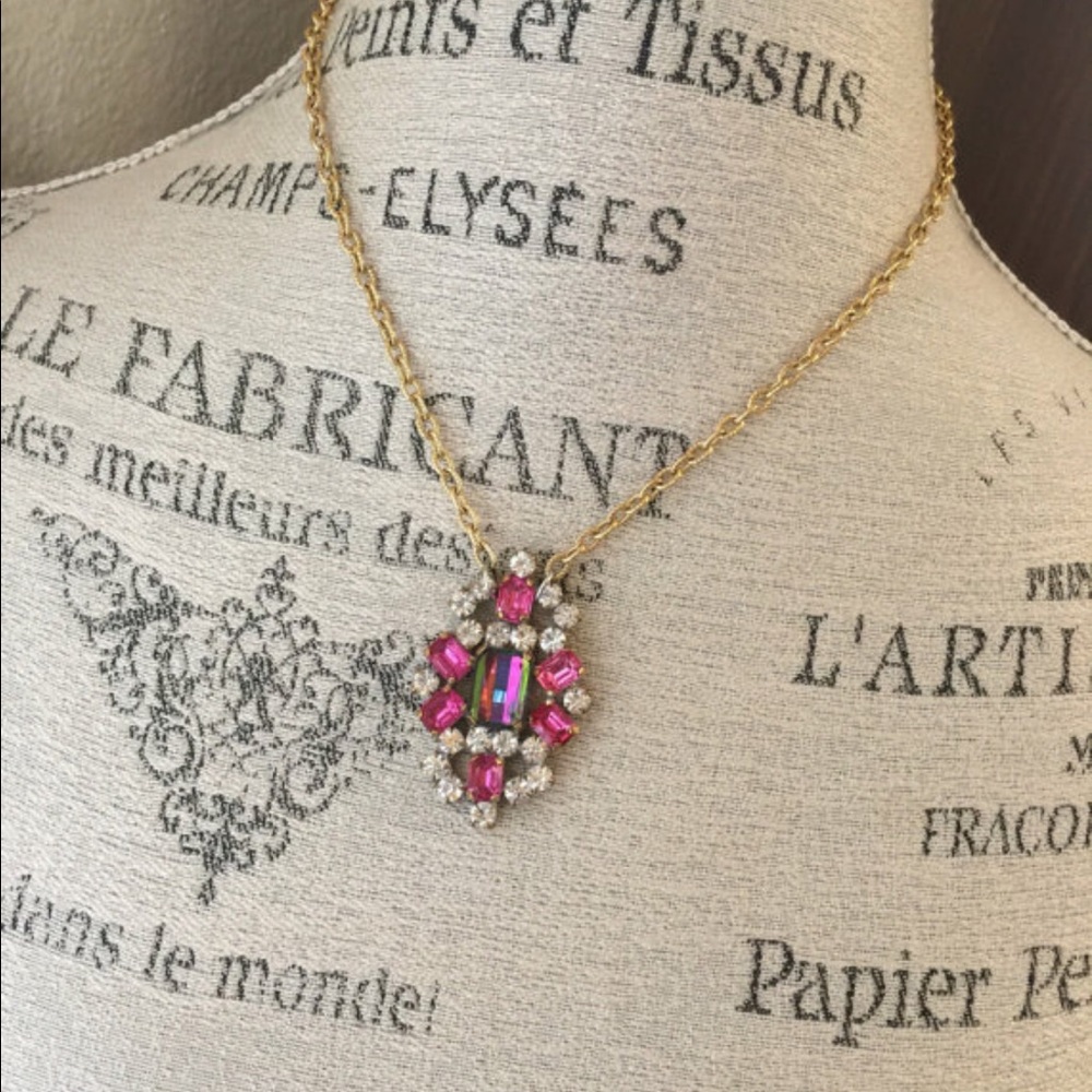 Vintage Rhinestone Crystal Necklace - Picture 4 of 5