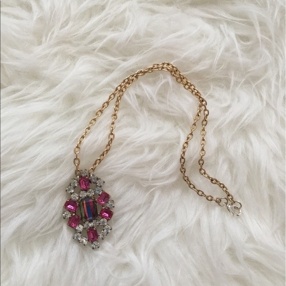 Vintage Rhinestone Crystal Necklace - Picture 2 of 5