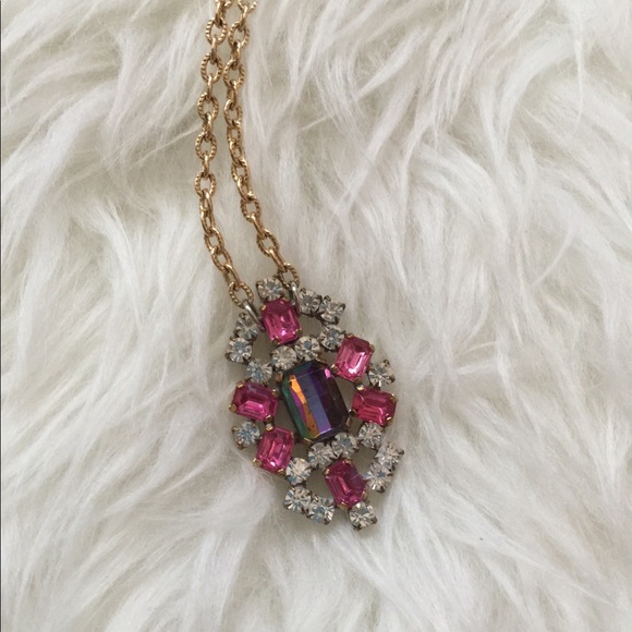 Vintage Rhinestone Crystal Necklace - Picture 3 of 5