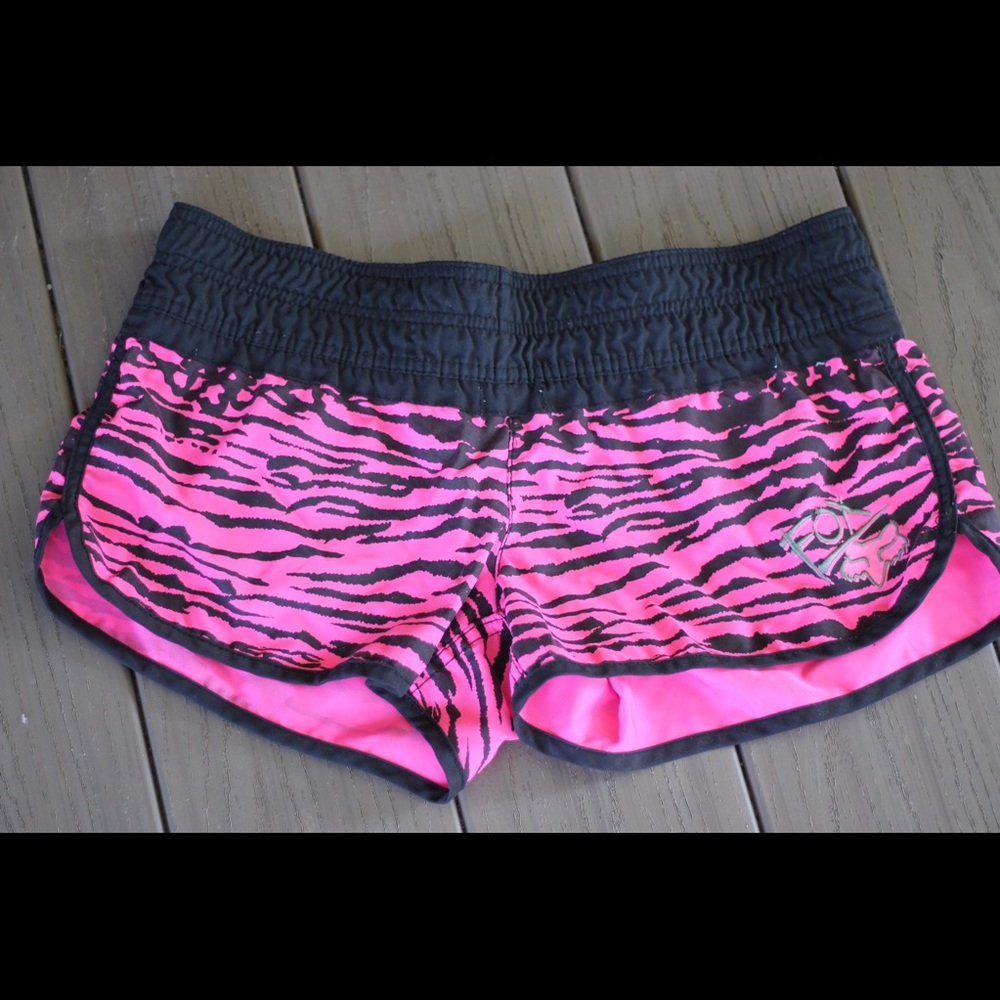 Fox zebra striped bright pink shorts!