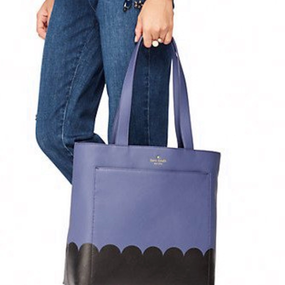 Kate Spade Lita Street Scallop Andrea Tote Blue - Picture 6 of 7