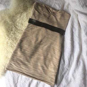 Champagne Pleated Tube Dress - S