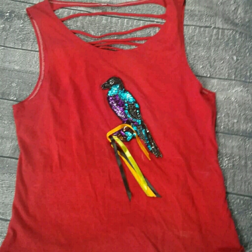 Contiental Clothing Co Red Slashed Shirt Sz Small