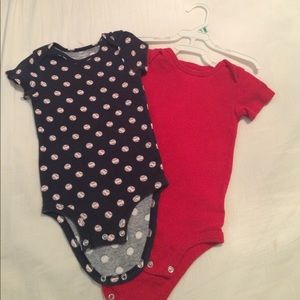2 pack Carter's boys onesies. 18 months. Baseball