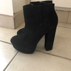 Black velvet booties