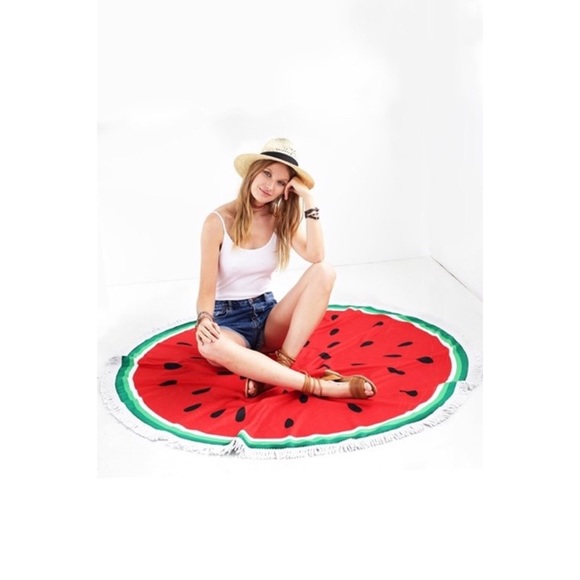 Boho Watermelon Roundie Beach Coverup/Wrap/Towel - Picture 3 of 12