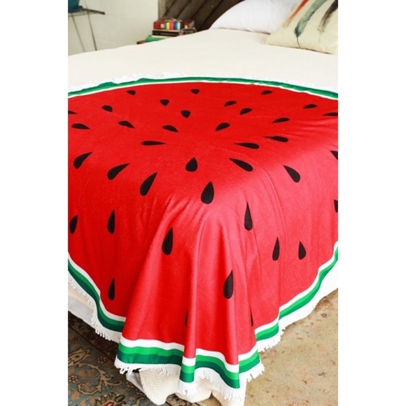 Boho Watermelon Roundie Beach Coverup/Wrap/Towel - Picture 5 of 12