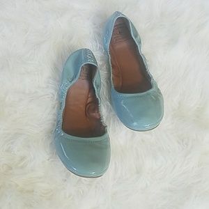 Lucky Brand Teal Scrunch Ballet Flats