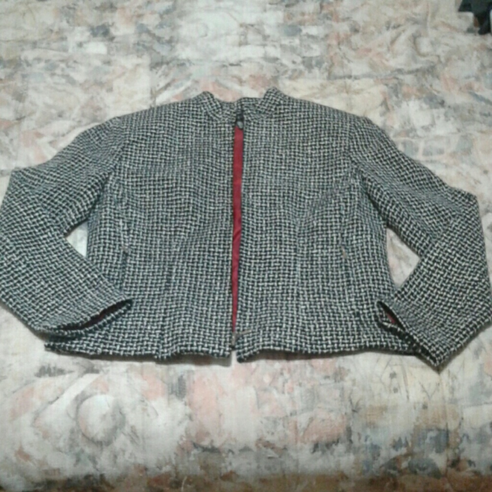 Plaid Knit Blazer