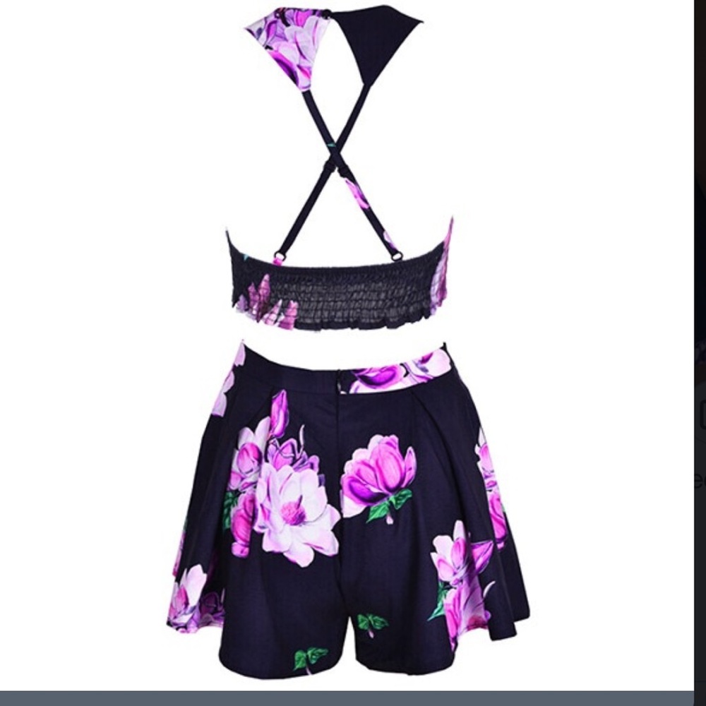 ⭐️2X HP 🅝🅔🅦 floral 2 piece open back skort set - Picture 5 of 7