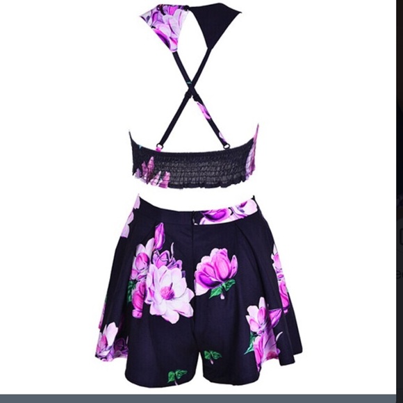 ⭐️2X HP 🅝🅔🅦 floral 2 piece open back skort set - Picture 5 of 7