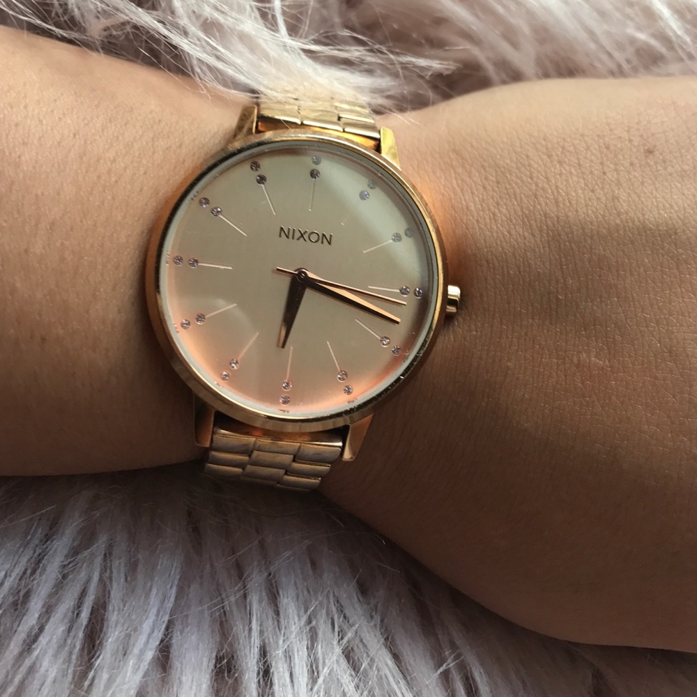 Rose gold Nixon watch